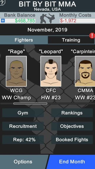 MMA Manager Screenshot 2